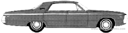 Chrysler Newport Custom 4-Door Hardtop (1970) - Крайслер - чертежи, габариты, рисунки автомобиля