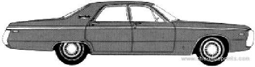 Chrysler Newport Custom 4-Door Sedan (1970) - Крайслер - чертежи, габариты, рисунки автомобиля