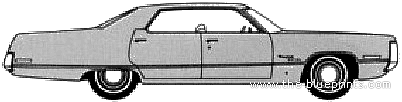 Chrysler Newport Royal 4-Door Hardtop (1972) - Крайслер - чертежи, габариты, рисунки автомобиля
