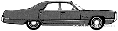 Chrysler Newport Royal 4-Door Sedan (1970) - Крайслер - чертежи, габариты, рисунки автомобиля