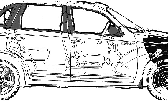 Chrysler PT Cruiser (2003) - Крайслер - чертежи, габариты, рисунки автомобиля