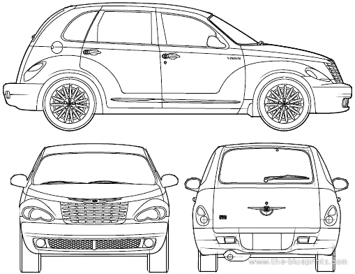 Chrysler PT Cruiser (2007) - Крайслер - чертежи, габариты, рисунки автомобиля