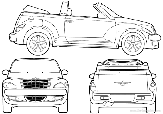 Chrysler PT Cruiser Cabrio (2005) - Крайслер - чертежи, габариты, рисунки автомобиля