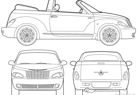 Chrysler PT Cruiser Cabrio (2007) - Крайслер - чертежи, габариты, рисунки автомобиля