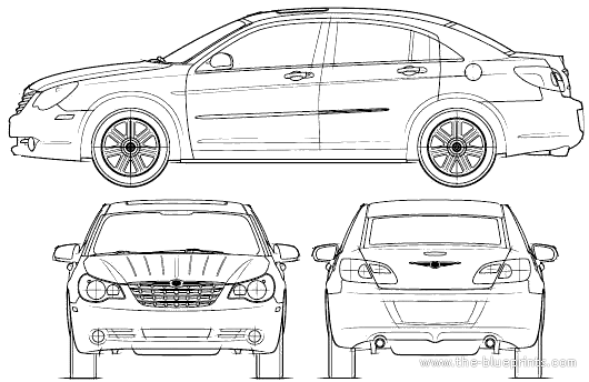 Chrysler Sebring (2007) - Крайслер - чертежи, габариты, рисунки автомобиля