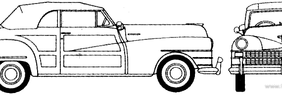 Chrysler Town and Country (1948) - Крайслер - чертежи, габариты, рисунки автомобиля