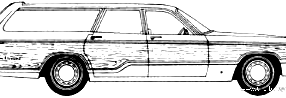 Chrysler Town and Country (1971) - Крайслер - чертежи, габариты, рисунки автомобиля