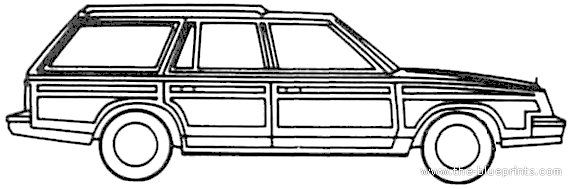 Chrysler Town and Country (1988) - Крайслер - чертежи, габариты, рисунки автомобиля