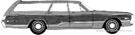 Chrysler Town and Country Wagon (1970) - Крайслер - чертежи, габариты, рисунки автомобиля