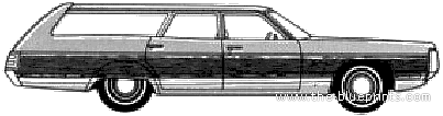 Chrysler Town and Country Wagon (1972) - Крайслер - чертежи, габариты, рисунки автомобиля