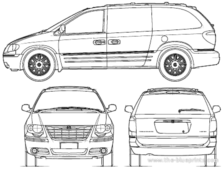 Chrysler Town and Country (2007) - Крайслер - чертежи, габариты, рисунки автомобиля