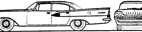 Chrysler Windsor 4-Door Sedan (1958) - Крайслер - чертежи, габариты, рисунки автомобиля