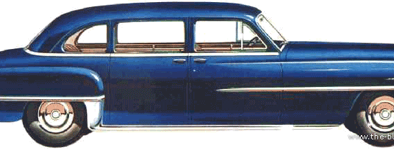 Chrysler Windsor Deluxe 4-Door lwb Sedan (1952) - Крайслер - чертежи, габариты, рисунки автомобиля