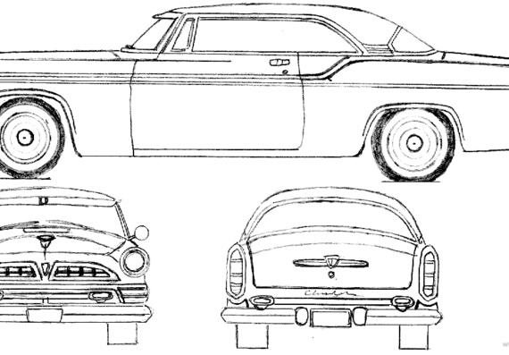 Chrysler Yorker Deluxe St Regis 2-Door Hardtop (1955) - Крайслер - чертежи, габариты, рисунки автомобиля