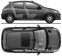 Citroen-China C2 (Peugeot 206) (2006) - Ситроен - чертежи, габариты, рисунки автомобиля