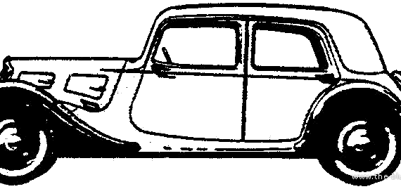 Citroen 11BL Traction Avant (1939) - Ситроен - чертежи, габариты, рисунки автомобиля