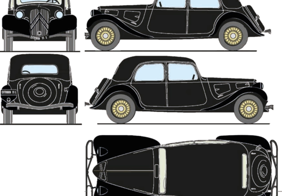 Citroen 11 L - Ситроен - чертежи, габариты, рисунки автомобиля