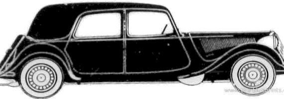 Citroen 15CV Traction Avant (1939) - Ситроен - чертежи, габариты, рисунки автомобиля