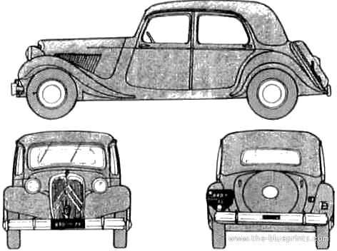 Citroen 15 CV Traction Avant - Citroen - drawings, dimensions, pictures of the car