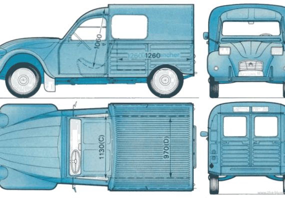 Citroen 2CV 250 Fourgonette (1980) - Citroen - drawings, dimensions, pictures of the car