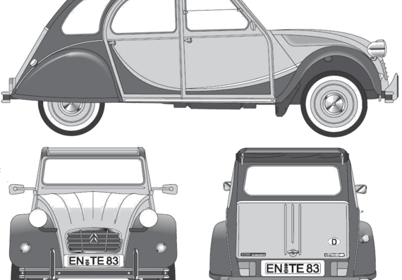 Citroen 2CV Charleston (1985) - Citroen - drawings, dimensions, pictures of the car