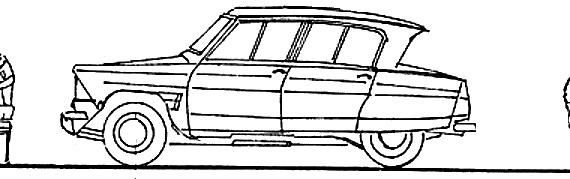 Citroen Ami 6 (1970) - Ситроен - чертежи, габариты, рисунки автомобиля