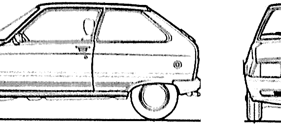 Citroen Axel 11 (1983) - Ситроен - чертежи, габариты, рисунки автомобиля