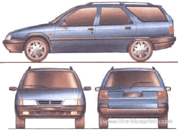 Citroen BX Break (1990) - Citroen - drawings, dimensions, pictures of the car