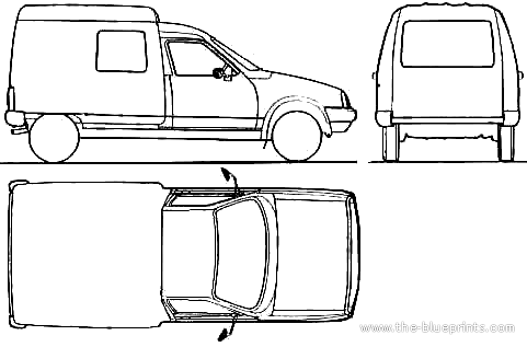 Citroen C15 - Ситроен - чертежи, габариты, рисунки автомобиля
