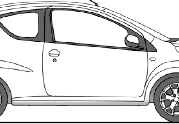 Citroen C1 3-Door (2013) - Ситроен - чертежи, габариты, рисунки автомобиля