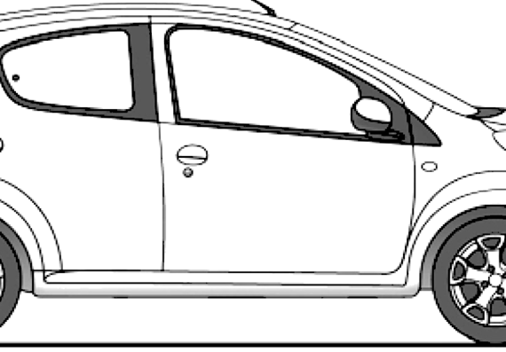Citroen C1 5-Door (2013) - Ситроен - чертежи, габариты, рисунки автомобиля