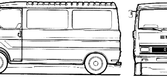 Citroen C35 (1975) - Ситроен - чертежи, габариты, рисунки автомобиля