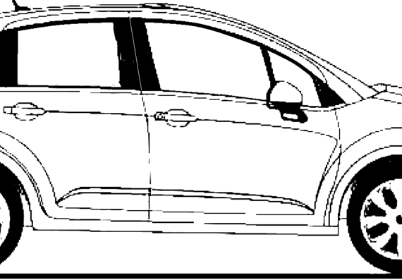 Citroen C3 (2013) - Ситроен - чертежи, габариты, рисунки автомобиля