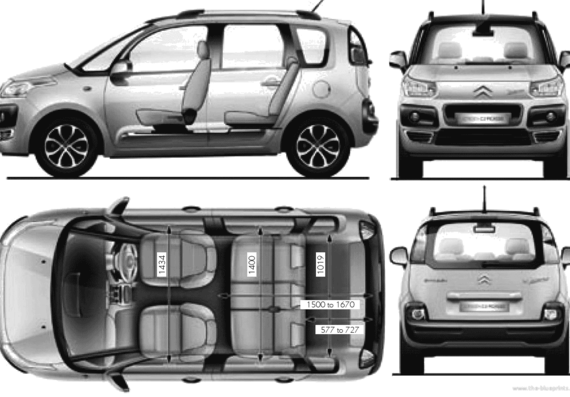Citroen C3 Picasso (2010) - Citroen - drawings, dimensions, pictures of the car