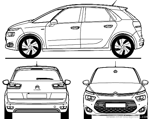 Citroen C4 Picasso II (2013) - Citroen - drawings, dimensions, pictures of the car