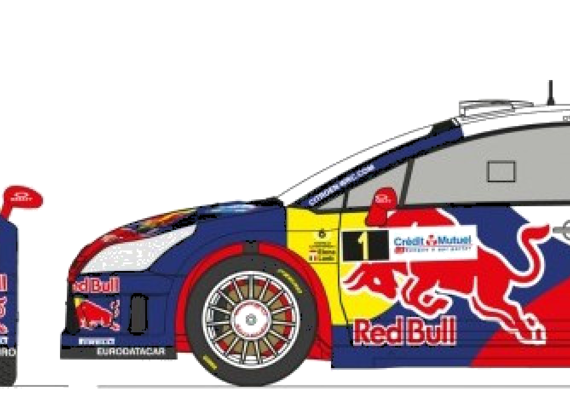 Citroen C4 WRC (2010) - Ситроен - чертежи, габариты, рисунки автомобиля