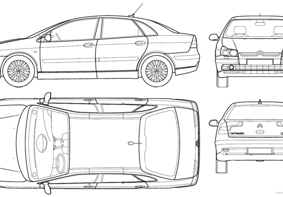Citroen C5 (2006) - Ситроен - чертежи, габариты, рисунки автомобиля