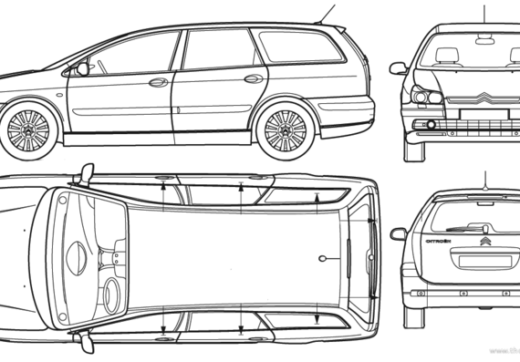Citroen C5 Estate - Ситроен - чертежи, габариты, рисунки автомобиля