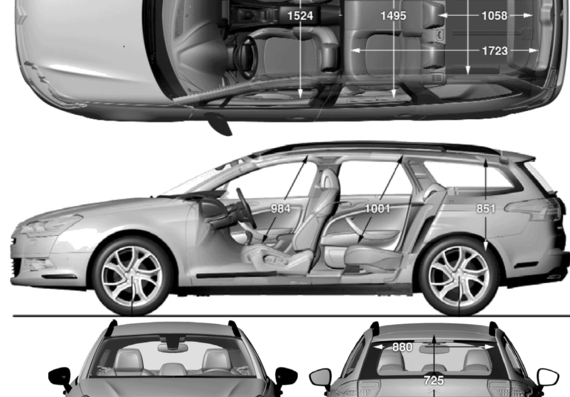 Citroen C5 S2 Break (2008) - Citroen - drawings, dimensions, pictures of the car