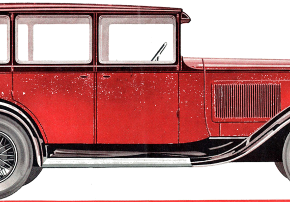 Citroen C6 Six Salon Deluxe (1928) - Ситроен - чертежи, габариты, рисунки автомобиля