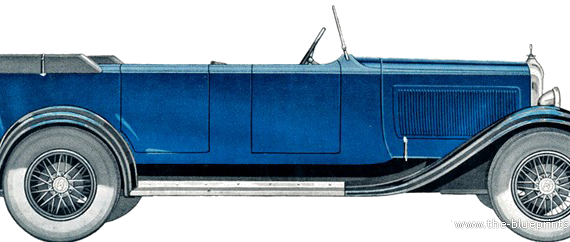 Citroen C6 Six Tourer (1928) - Ситроен - чертежи, габариты, рисунки автомобиля