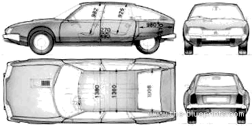 Citroen CX (1977) - Ситроен - чертежи, габариты, рисунки автомобиля