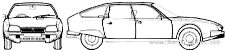 Citroen CX 2200 Diesel - Ситроен - чертежи, габариты, рисунки автомобиля