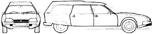 Citroen CX 2200 Diesel Break - Ситроен - чертежи, габариты, рисунки автомобиля