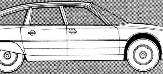 Citroen CX 2400GTi (1981) - Ситроен - чертежи, габариты, рисунки автомобиля