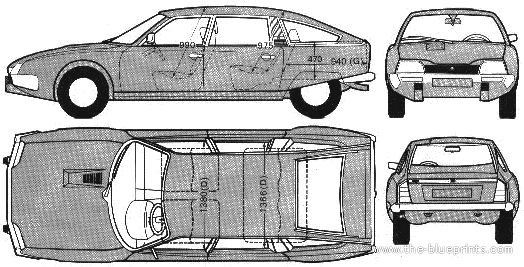 Citroen CX Prestige (1979) - Ситроен - чертежи, габариты, рисунки автомобиля