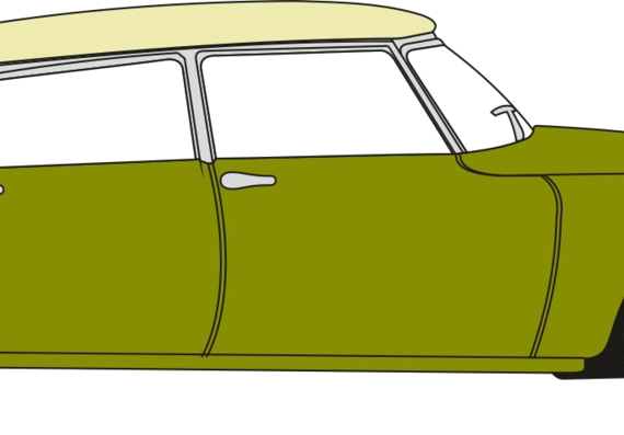 Citroen DS19 (1966) - Ситроен - чертежи, габариты, рисунки автомобиля