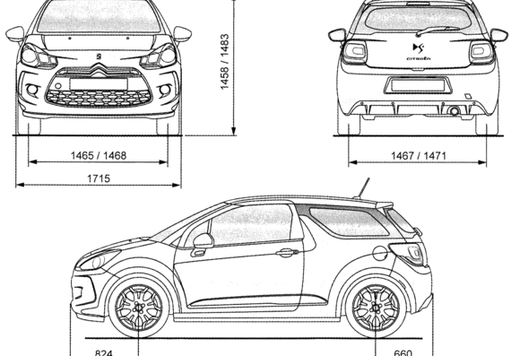 Citroen DS3 (2011) - Citroen - drawings, dimensions, pictures of the car