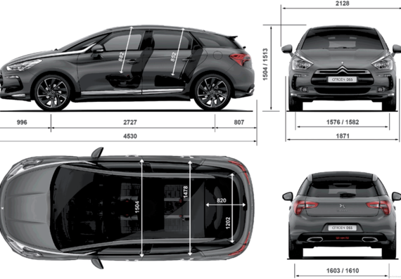 Citroen DS5 (2012) - Citroen - drawings, dimensions, pictures of the car