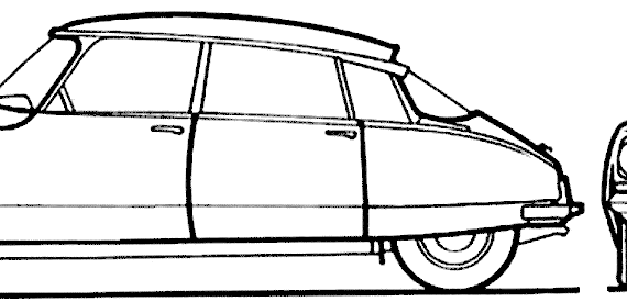 Citroen DS 21 (1972) - Ситроен - чертежи, габариты, рисунки автомобиля